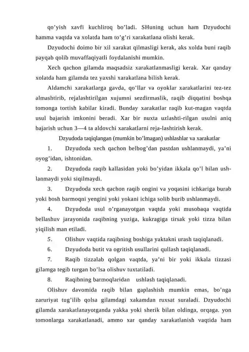 Dzyudo Dzyudoi texnikasi tasnifi 3