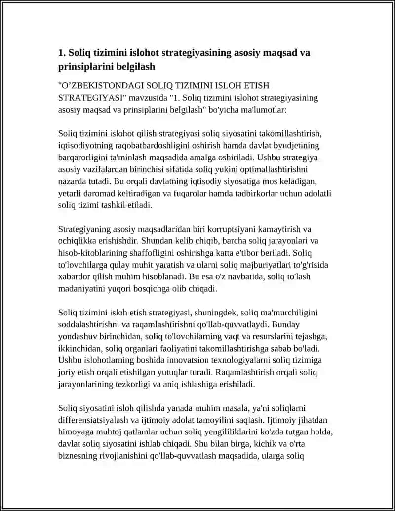 O’ZBEKISTONDAGI SOLIQ TIZIMINI ISLOH ETISH STRATEGIYASI 3