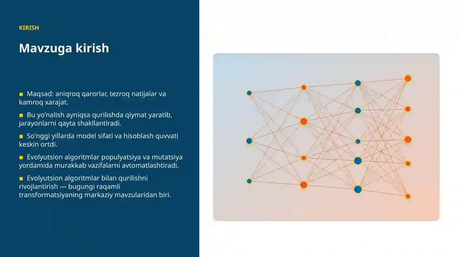Evolyutsion algoritmlar bilan qurilishni rivojlantirish 3