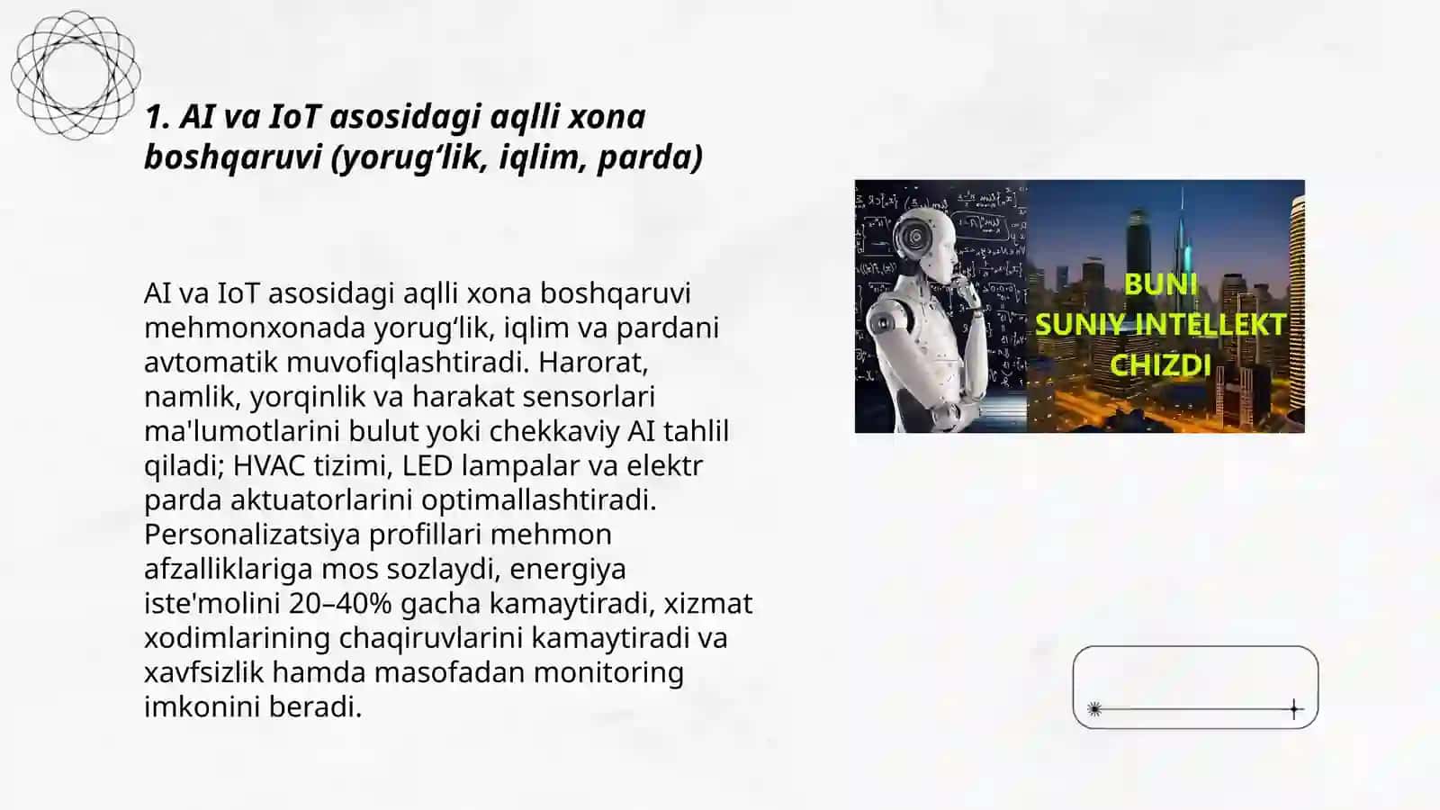 Mehmonxonalarda ishlatiladigan sunʼiy intellekt va IoT texnalogiyalari 3