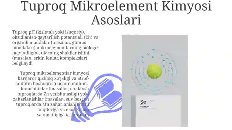 Tuproq mikroelementlari kimyosi va geokimyosini o'rganish 3