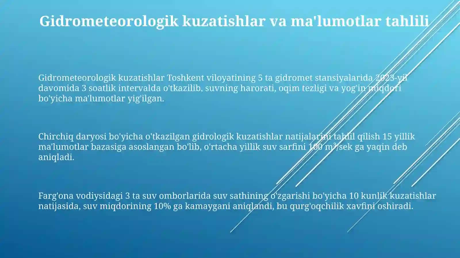 Gidrologiya fanining predmeti maqsadi va vazifalari 3