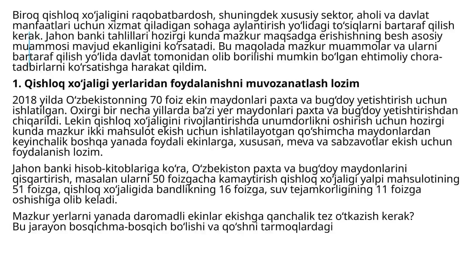 O‘zbekiston Qishloq xo‘jaligini samarador va qobat bardosh qilib qo‘llash yo‘llari 3