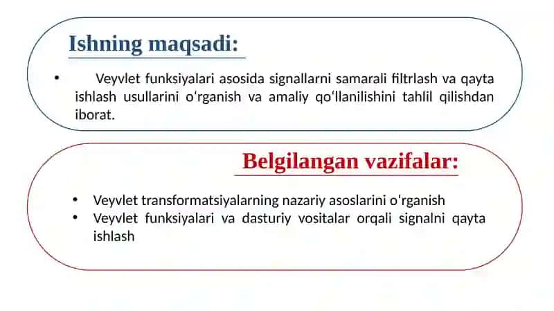 VEYVLET FUNKSIYALAR YORDAMIDA SIGNALN FİLTRLASH VA O‘ZGARTIRISH USULLARINI O‘RGANISH 3