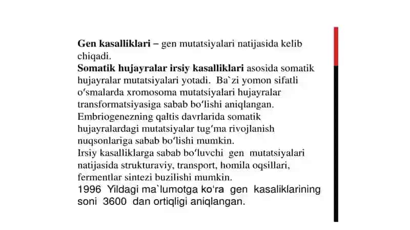 Geneologik usulning irsiy kasalliklarni aniqlashda qo’llanilishi 3