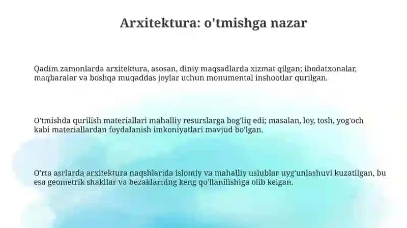 Arxitektura avval va hozir 3
