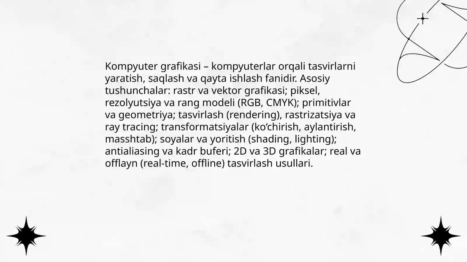 Kompyuter grafikasi va uning turlari mavzusida referat yozish 3