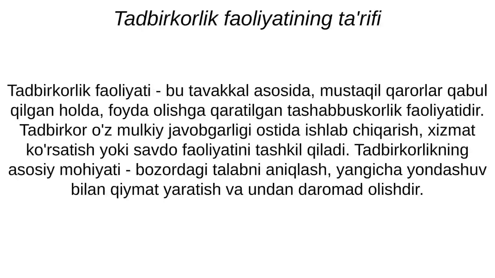 Tadbirkorlik faoliyati va tadbirkorlik kapitali 3