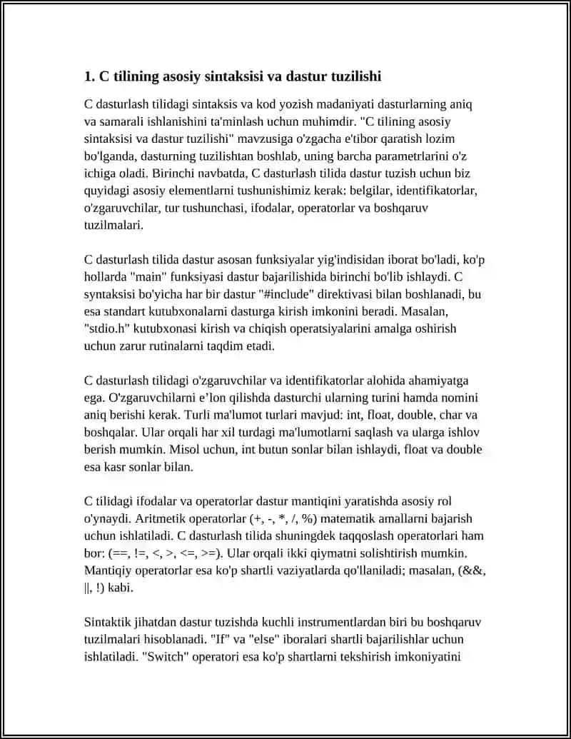C Tilida Sintaksis va Kod Yozish Madaniyati 3