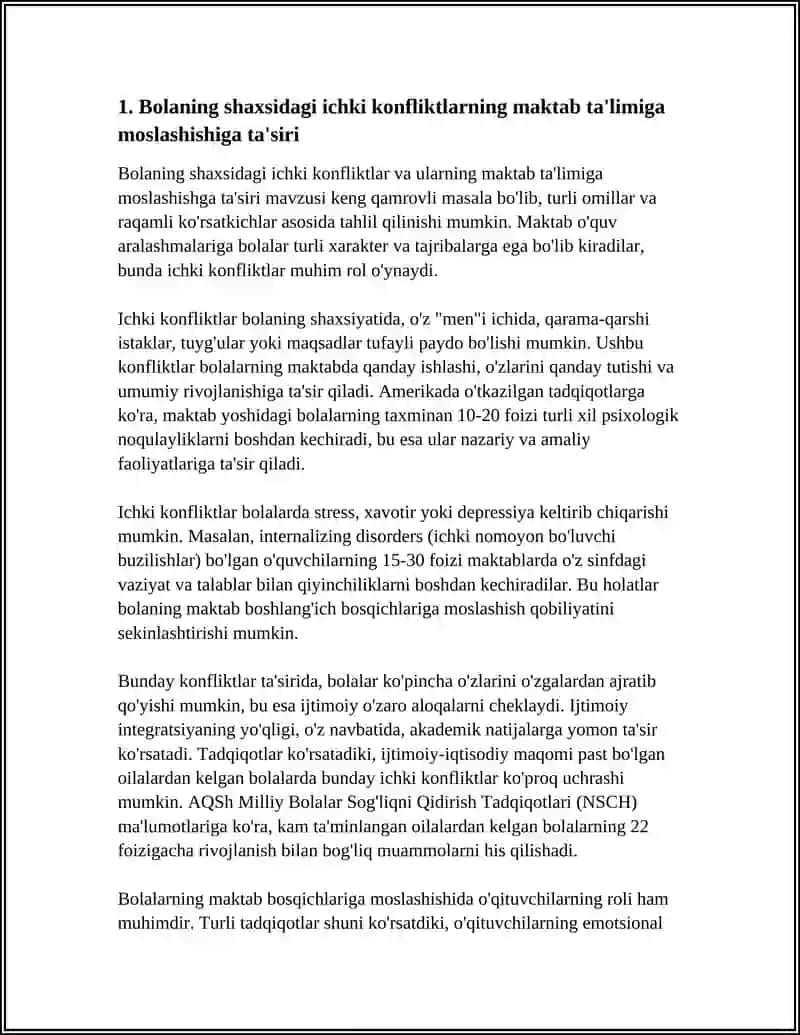 BOLA SHAXSIDAGI NIZOLARNING MAKTAB TA'LIMIGA MOSLASHISHI GA TA'SIRI 3