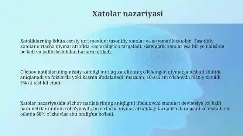 Fizik kattaliklar.Xatoliklarnazariyasi.Akustika.Tovushning fizik xususiyatlari 3