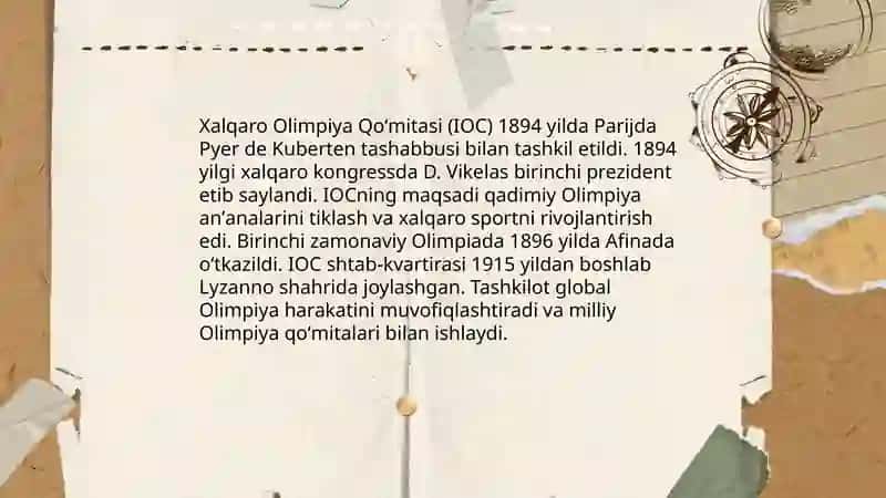 Xalqaro Olimpiya Qoʻmitasi va uning faolyati 3