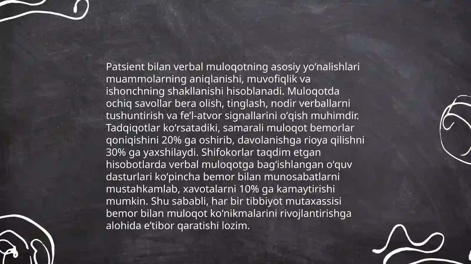 Patsient bilan verbal muloqot koʻnikmalari 3