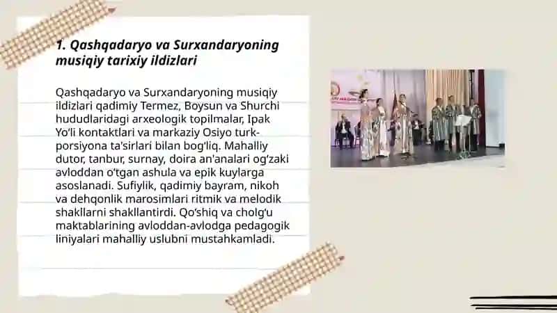 Qashqadaryo va Surxandaryo mahalliy musiqiy uslublari 3