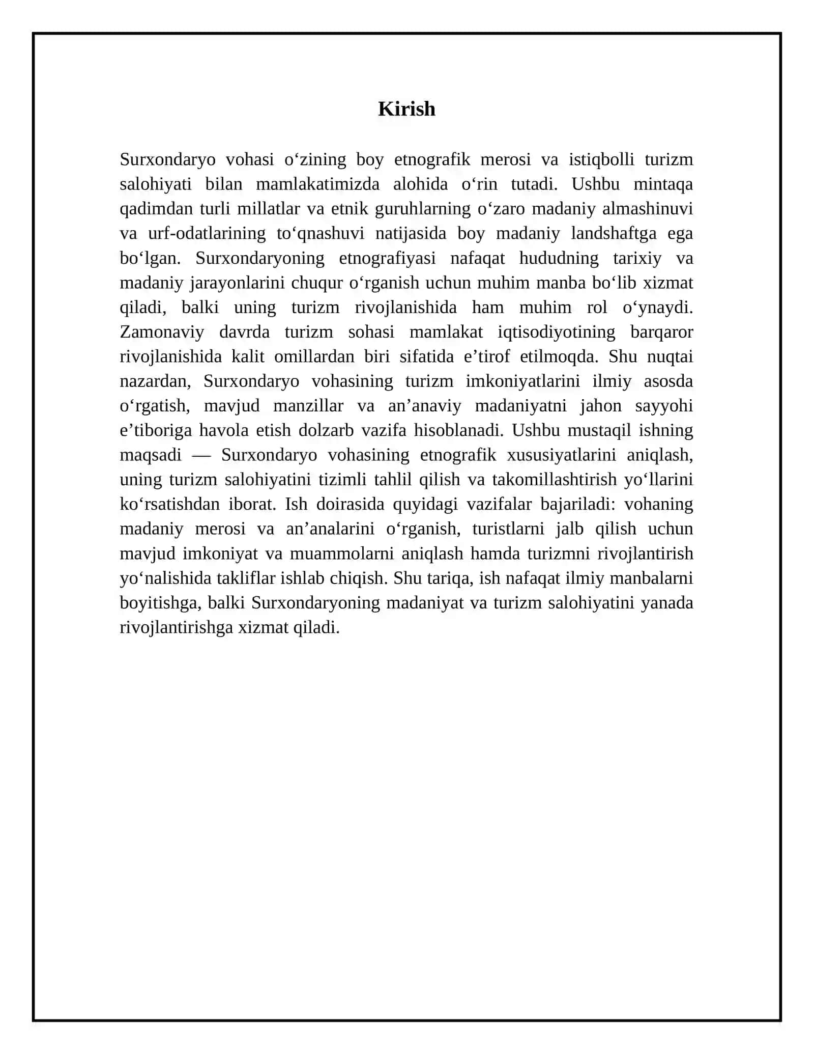 Surxondaryo vohasining etnografiyasi yoki Turizm imkoniyatlari 3
