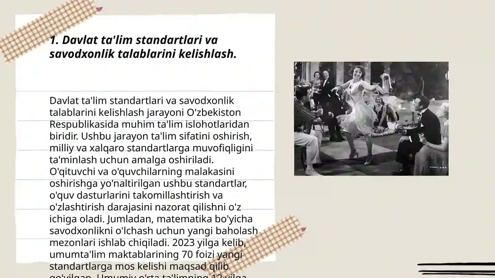 Davlat ta'lim standartlari va savodxonlik talablarini kelishlash 3