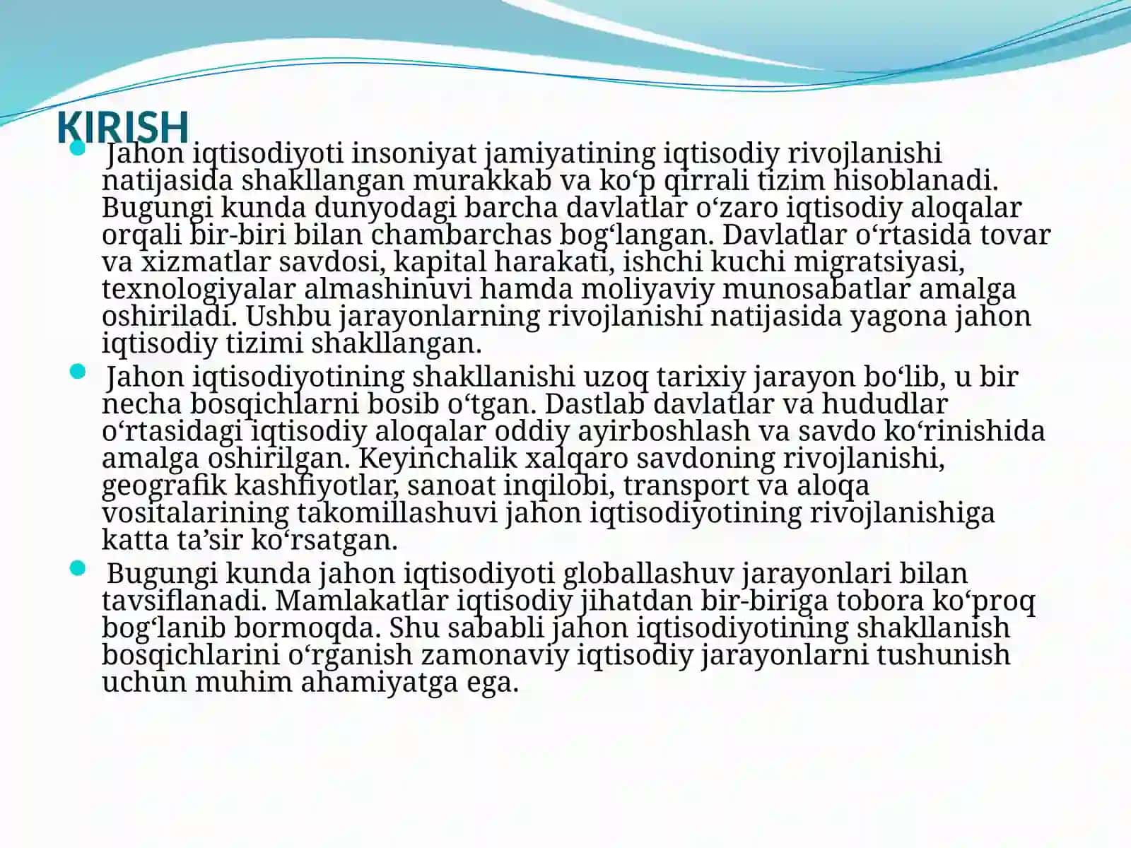 JAHON IQTISODIYOTINING SHAKLLANISH BOSQICHLARI 3