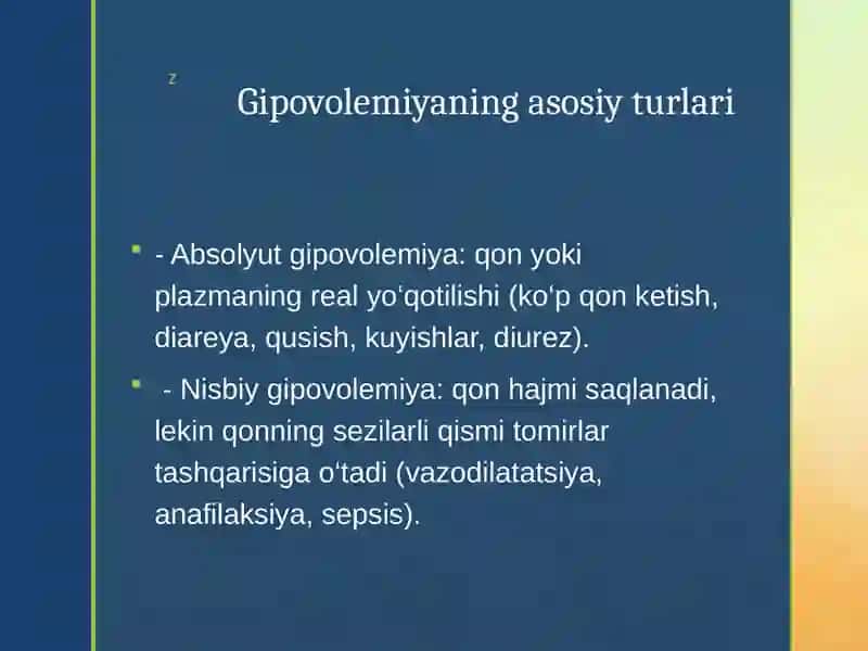 Gipovolemiyalarda qonaylanishining buzilishlari 3