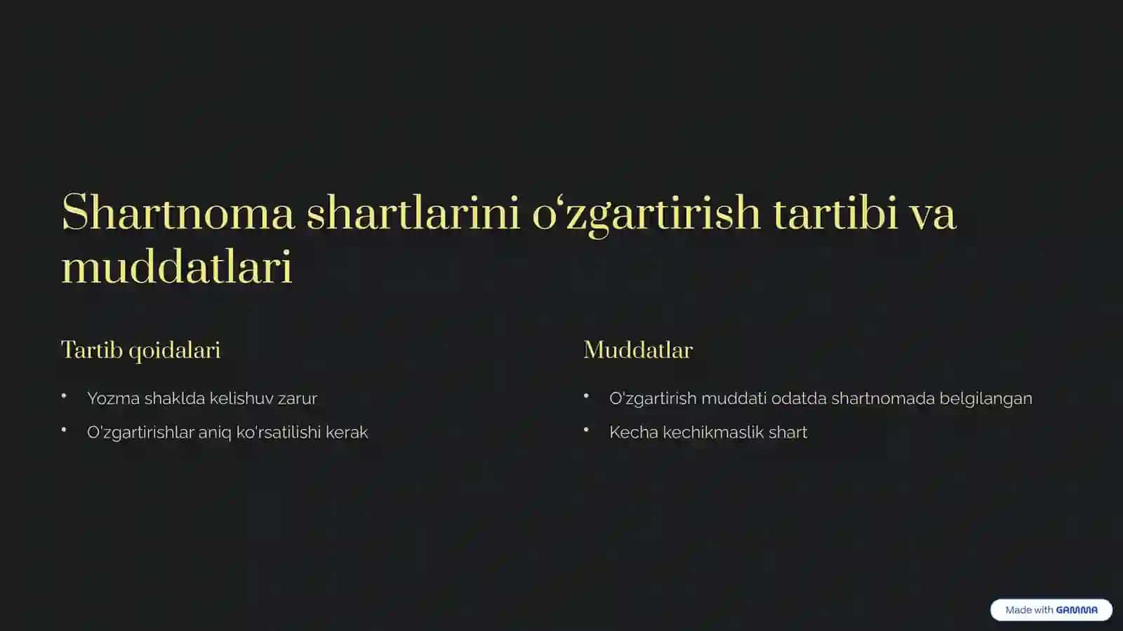 Xo‘jalik shartnomasini o‘zgartirish va bekor qilish 3