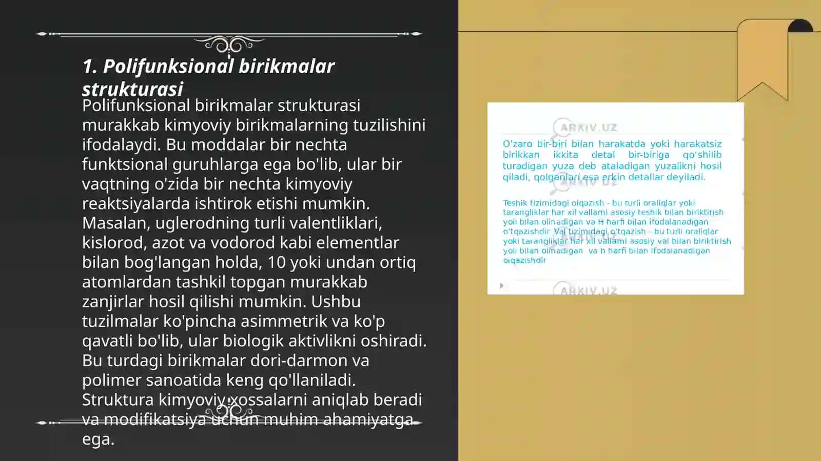 Polifunksional birikmalar va Getro funksiyanal birikmalar metabolitlar dorivor moddalar 3
