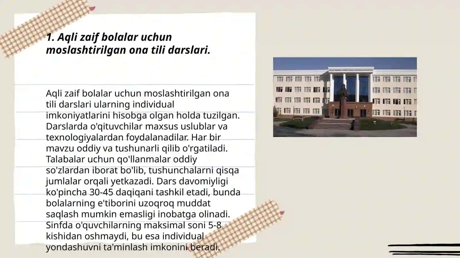 Aqli zaif bolalar uchun moslashtirilgan ona tili darslari 3