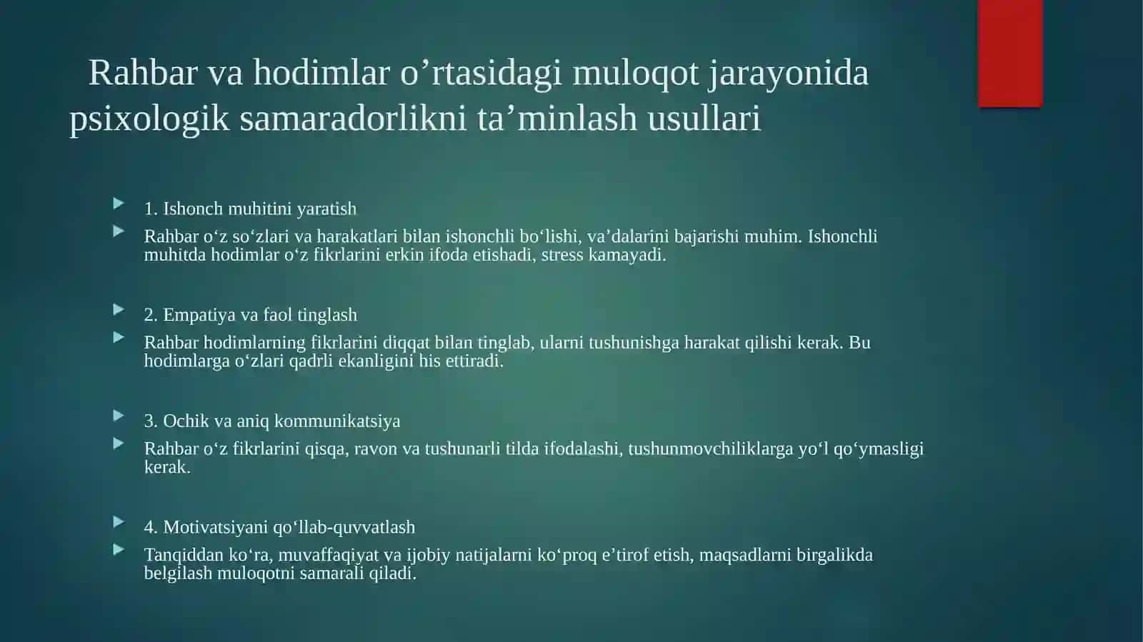 Rahbar va hodim o’rtasida samarali muloqot psixologiyasi 3