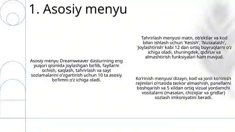 Dreamweaver dasturi 3