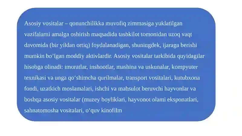 Buxgalteriya hisobi asosiy vositalarning mohiyati 3