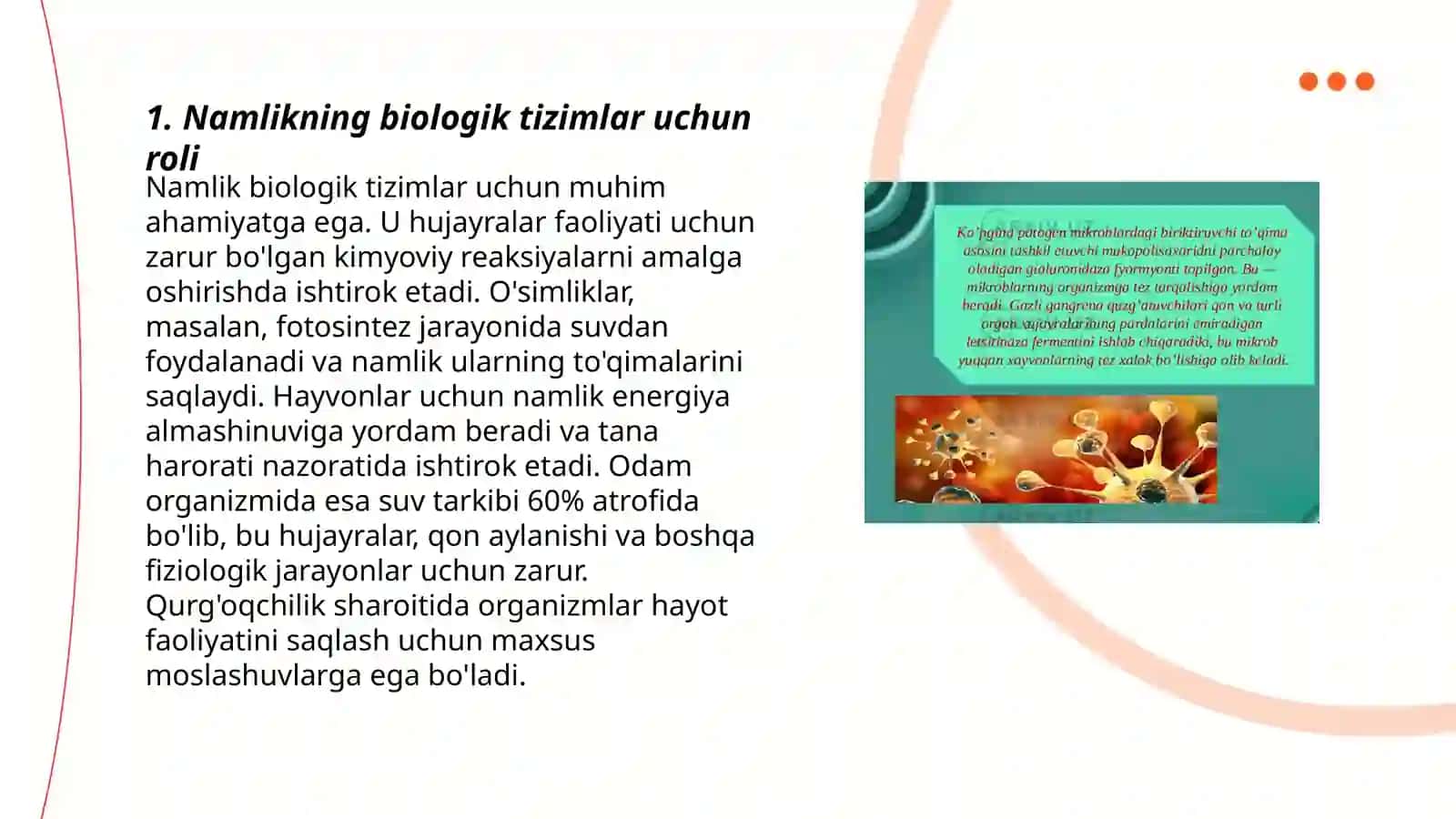 Cheklovchi omillar: Organizm xayoti uchun namlik, haroratning ahamiyati 3
