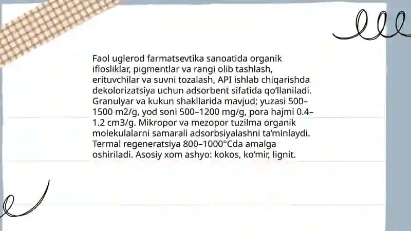 Absorberlarning farmatsevtika sanoatida qo'llanilishi 3