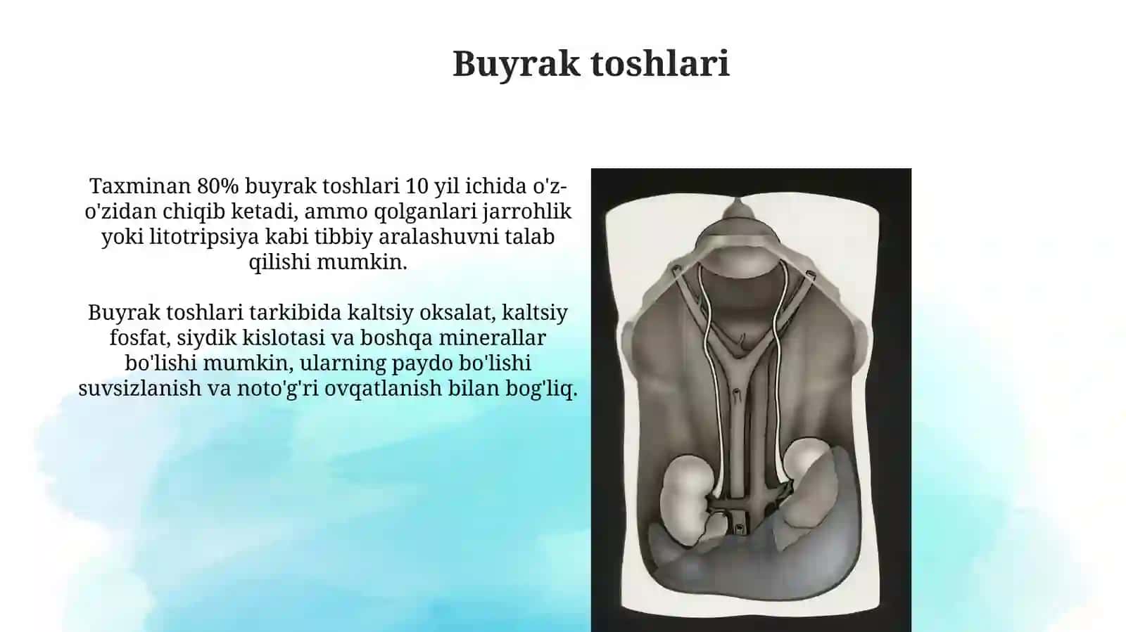 Buyrak klirensi. Buyrak patologiyasining tipik ko'rinishlari 3