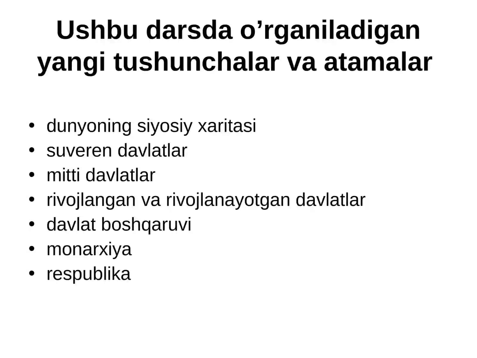 Dunyoning siyosiy xaritasi(ochiq dars) 3
