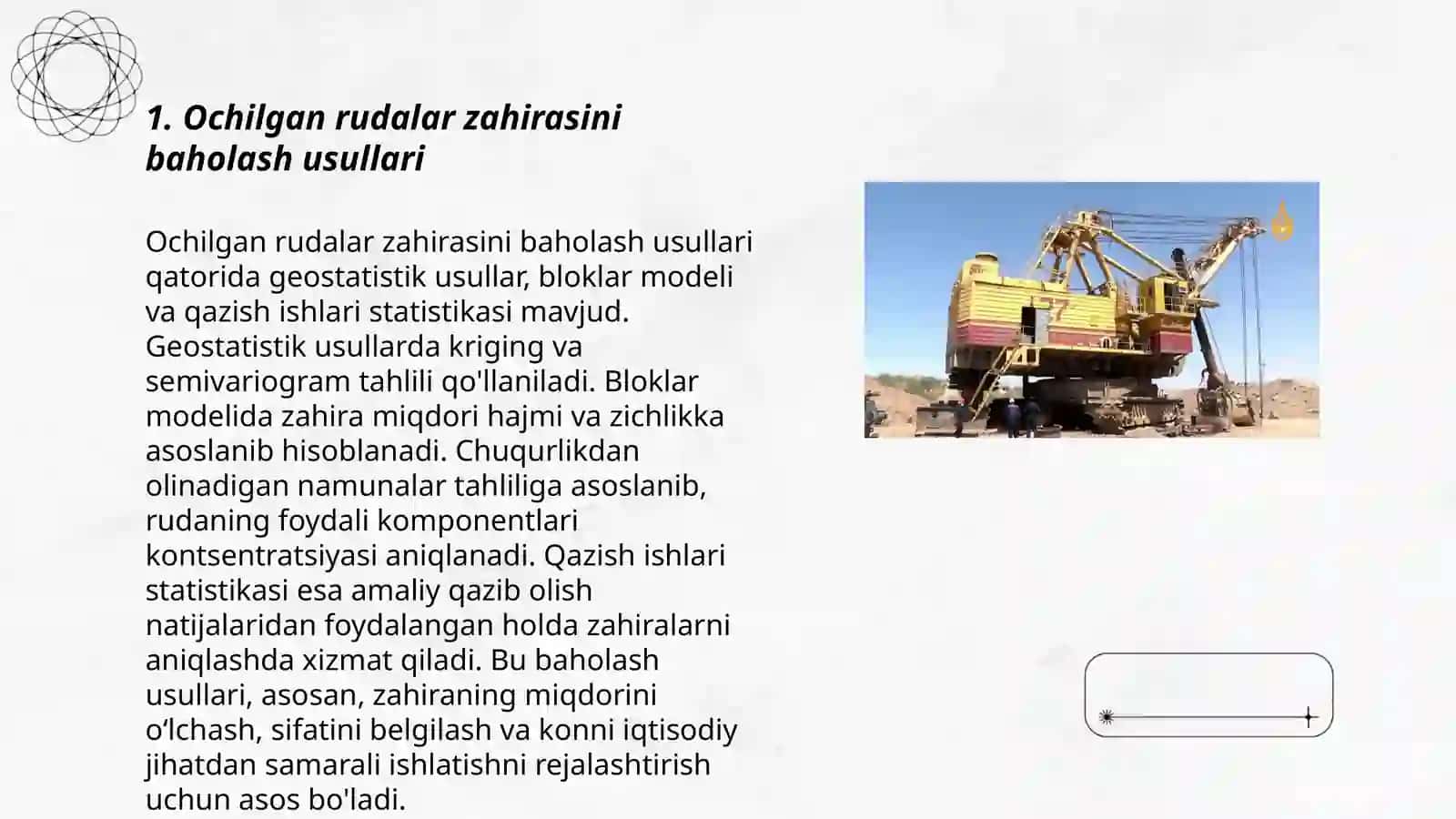 Kon ishlarini rejalash: Ochilgan, tayyorlangan va qazib olishga tayyor ruda zaxirasi 3
