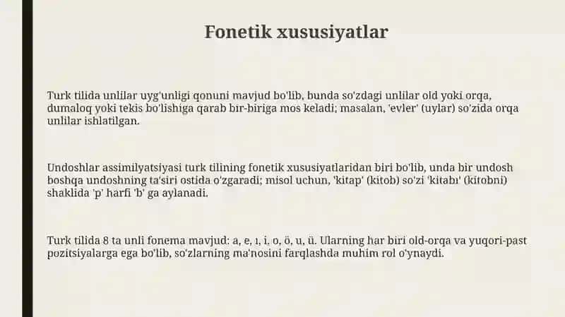 Turk tilining fonetik, leksik va grammatik xususiyatlari 3