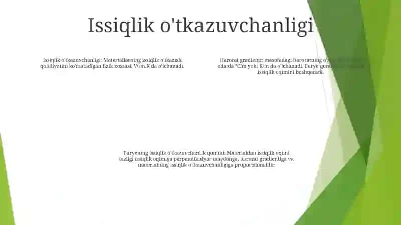 Harorat gradienti Fure Qonuni 3