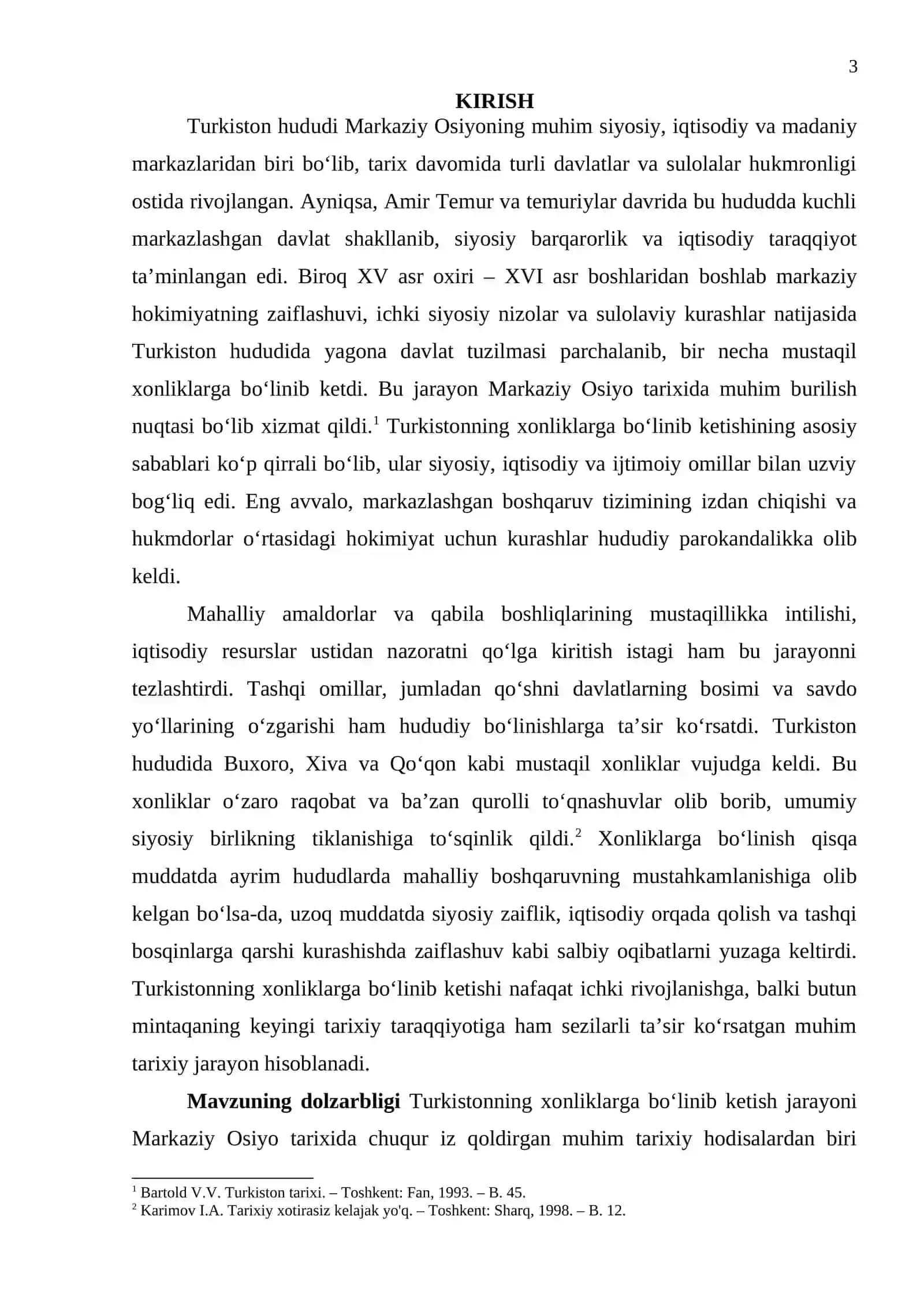 Turkistonning xonliklarga bo'linib ketish sabablari va oqibatlari 3