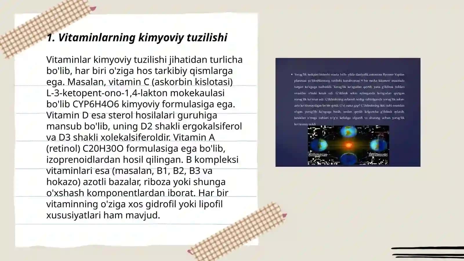 Vitaminlarning kimyoviy tasnifi va ularni sinteziga ta’sir etuvchi omillar 3