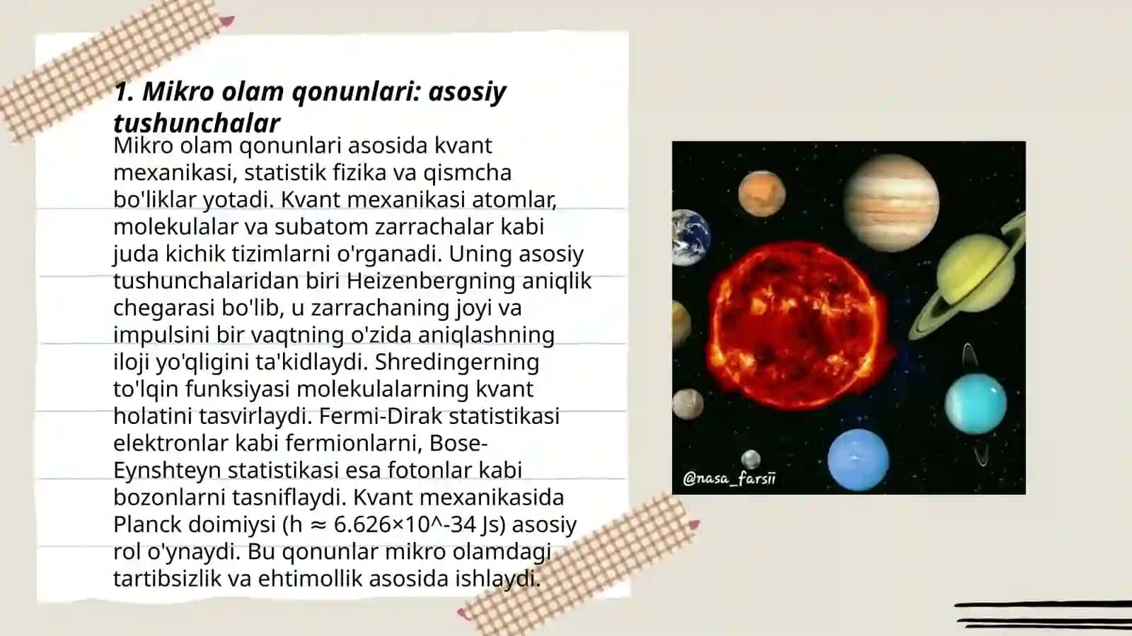 Mikro olam qonunlariga bo'ysinuvchi usullarni solishtirish 3
