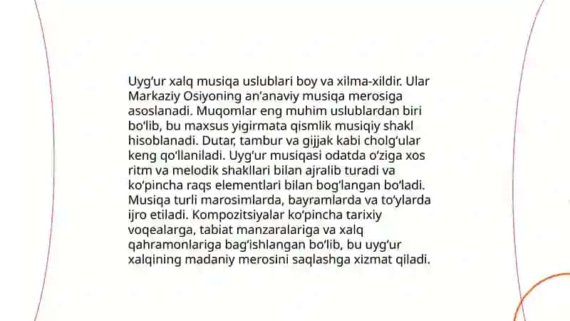 Uygʻur xalq musiqa anʼanalari milliy raqslari cholgʻulari 3