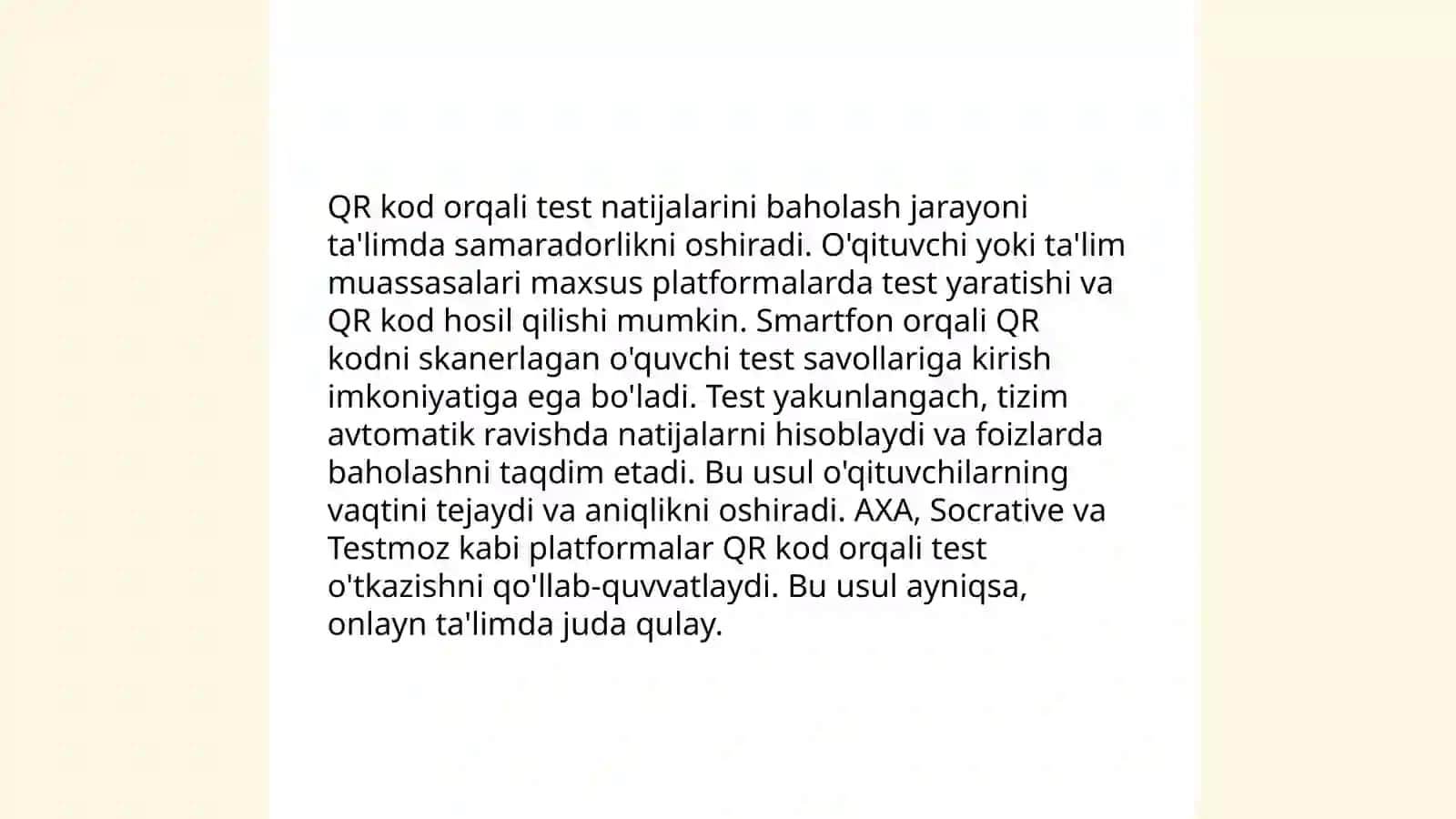 QR kod orqali test natijalarini baholash 3
