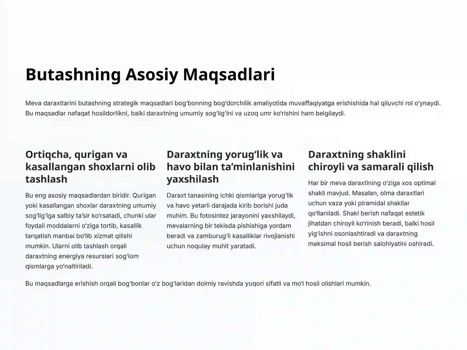Meva Daraxtlariga Shakl Berish va Qirqish: Hosildorlik va Sifat Sirlarini O‘rganamiz 3