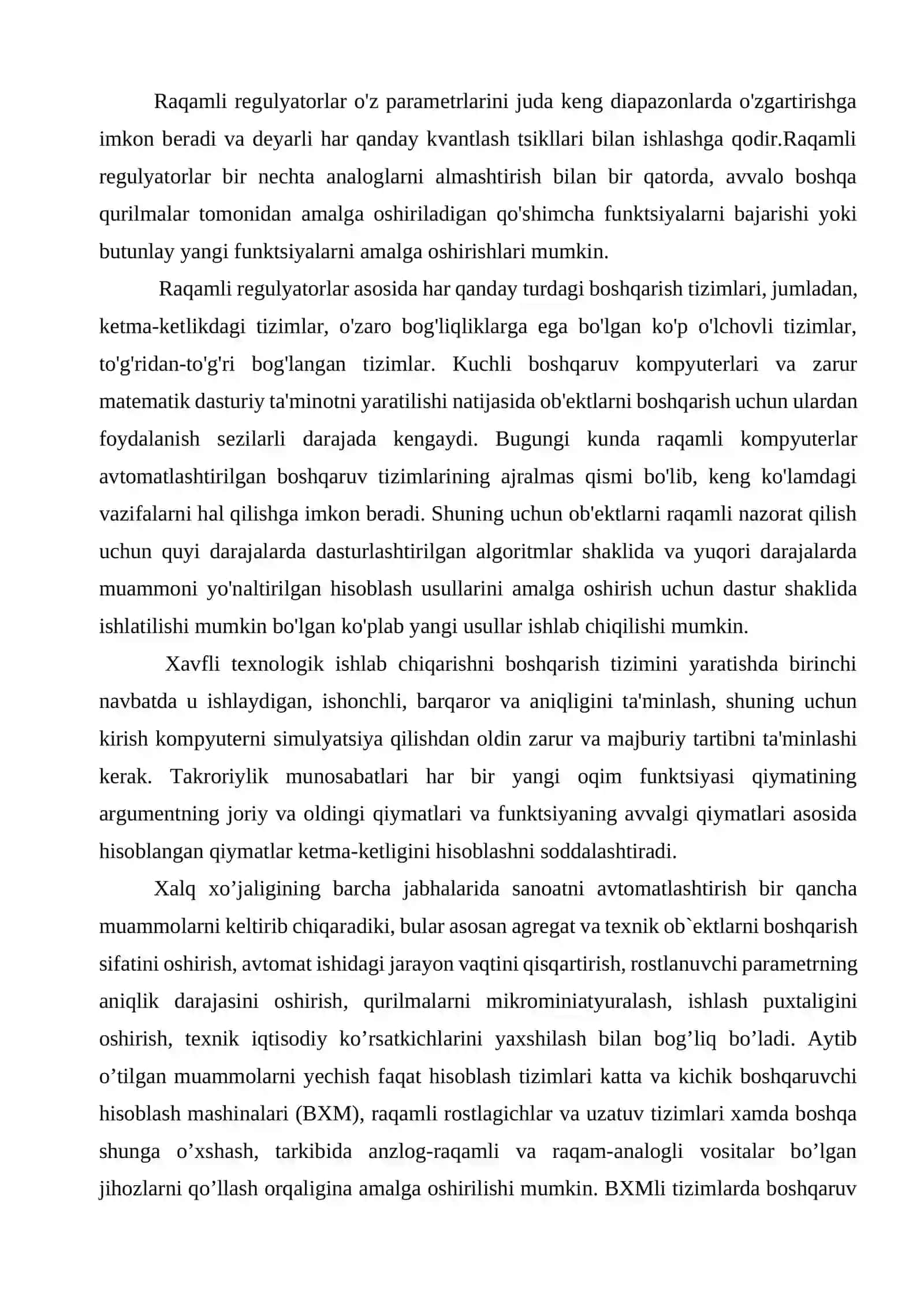 Raqamli avtomatik boshqaruv tizimlari tushunchasi 3