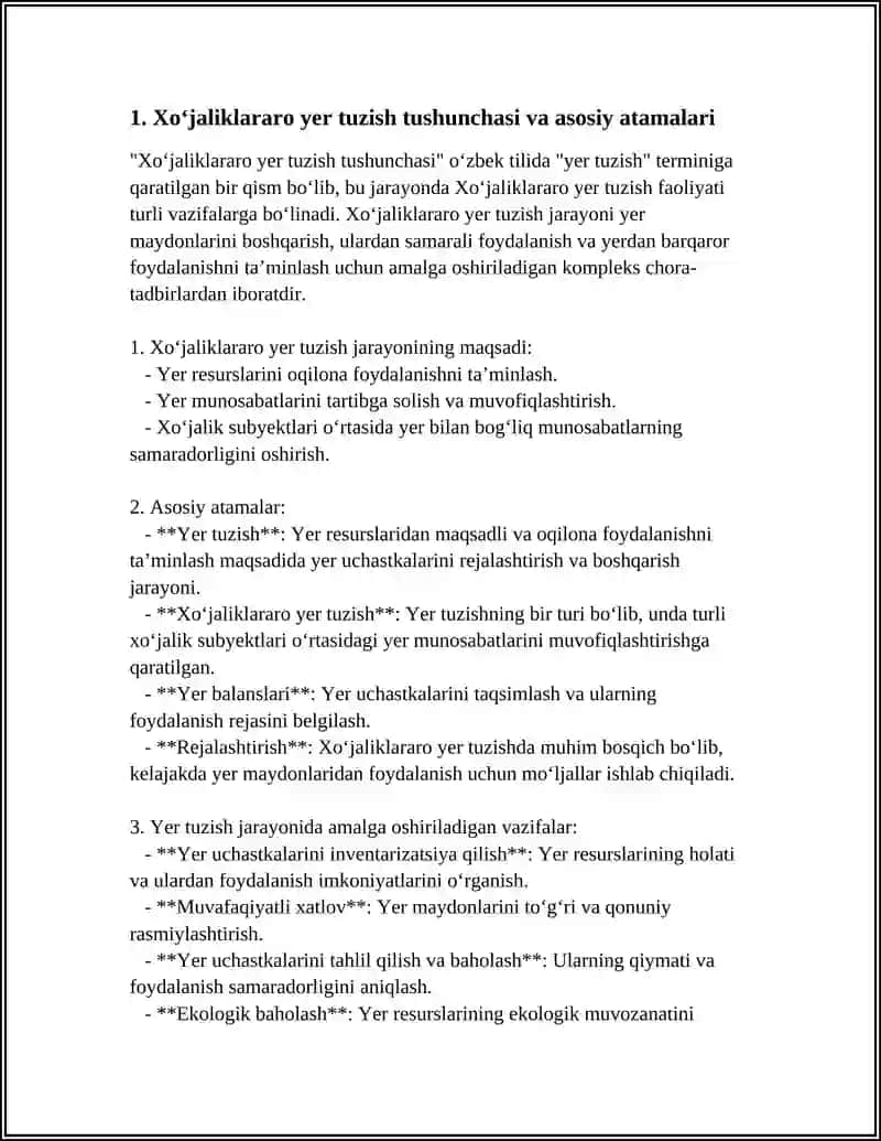 XUJALIKLARARO YER TUZISH TUSHUNCHASI, VAZIFALARI VA MAZMUNI 3