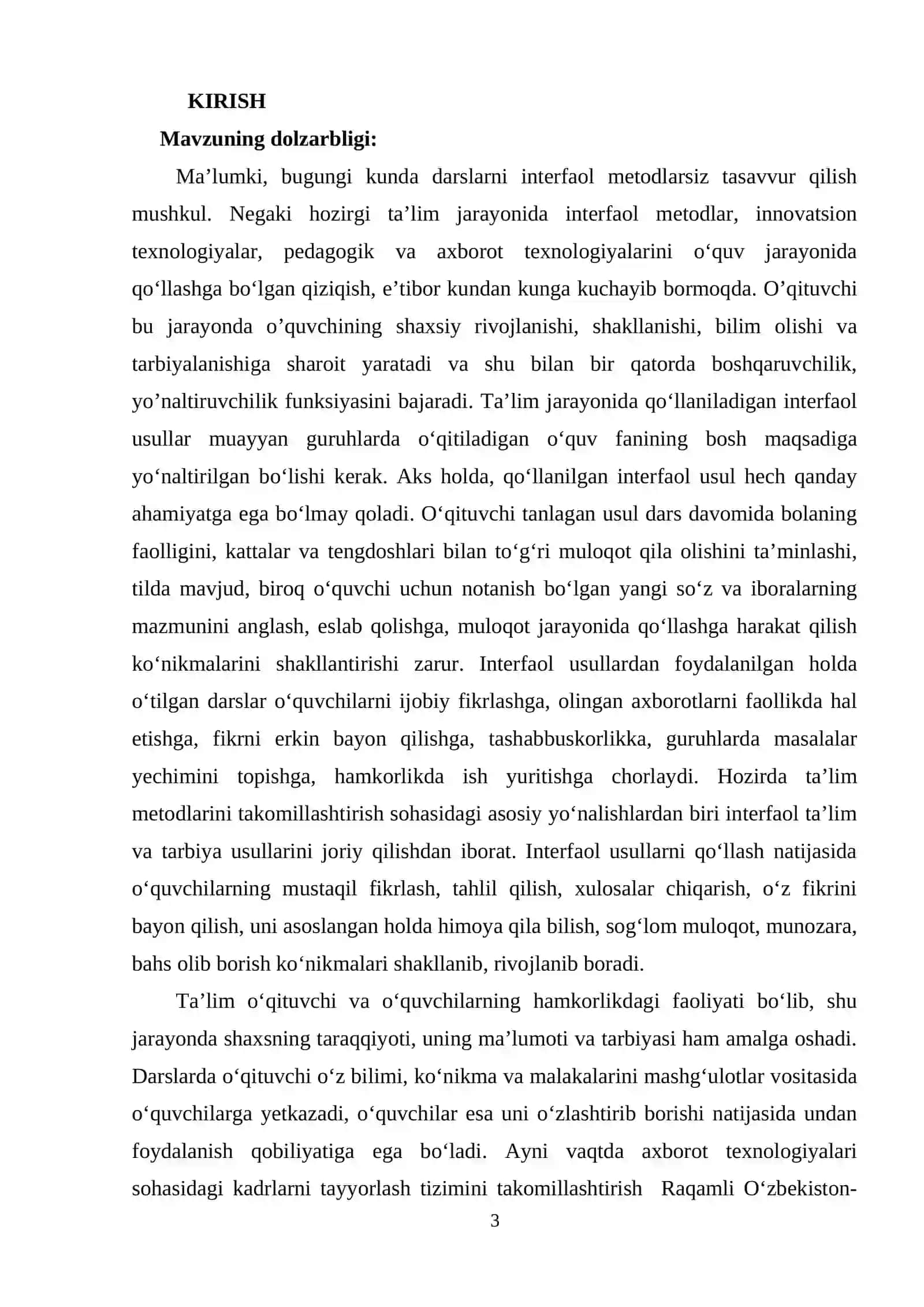 DARS JARAYONLARIDA INTERFAOL METODLAR VA ULARDAN FOYDALANISHNING AHAMIYATI 3