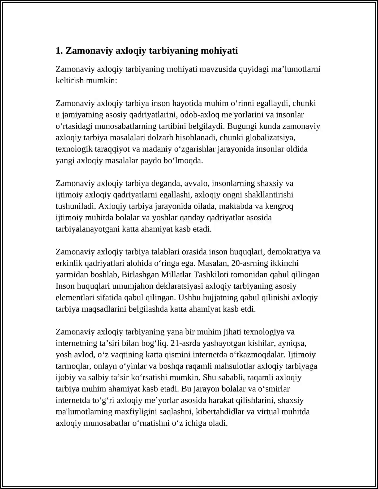 ZAMONAVIY AXLOQIY TARBIYANING YUTUQLAR VA KAMCHILIKLARI 3