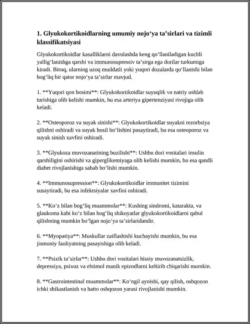 GLYUKOKARTIKOITLARNING NOJOYA TASIRLARI.POLIVITAMINLARNING FARMAKODINAMIKASI 3