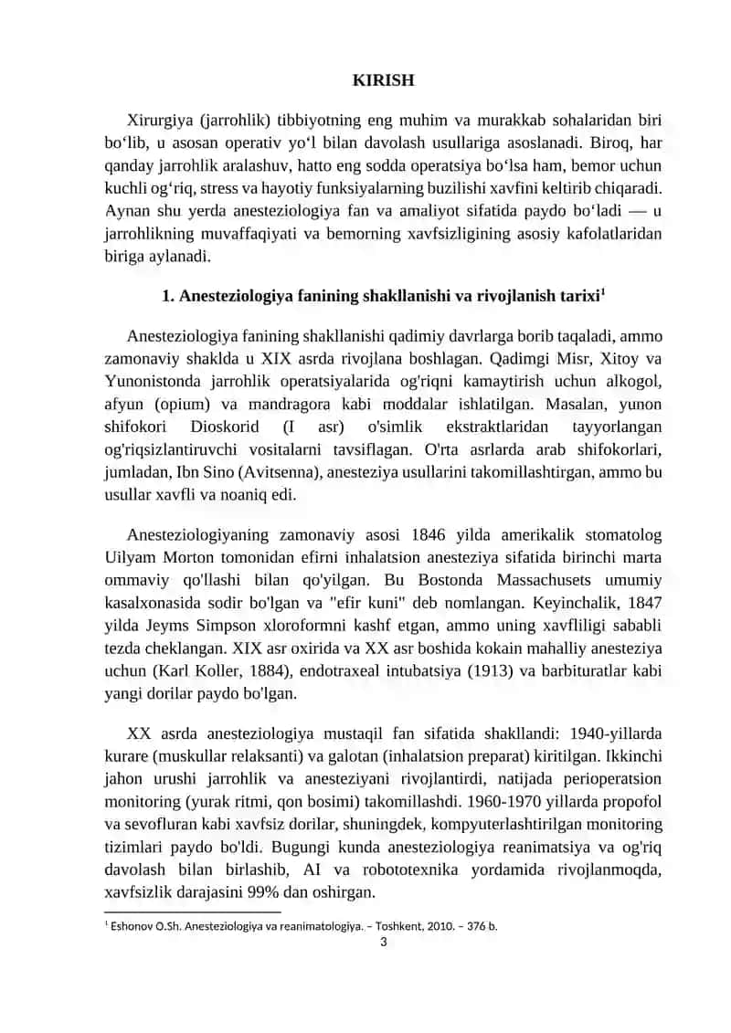 "Xirurgiyada anistozologiyaning oʻrni va xususiyatlari" 3