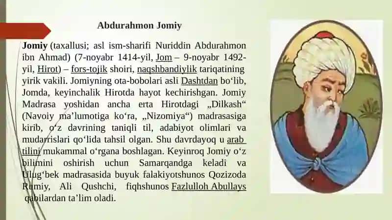 Abdurahmon Jomiy Hayoti va Ijodi 3