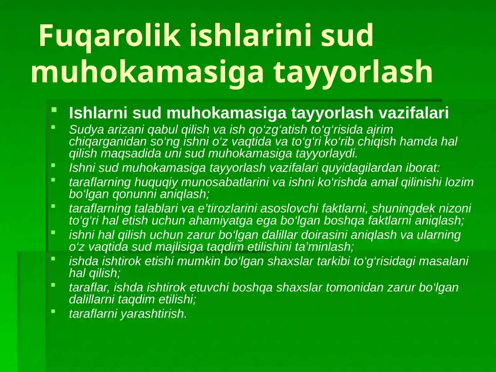 Fuqarolik ishlarini sud muhokamasiga tayyorlash 3