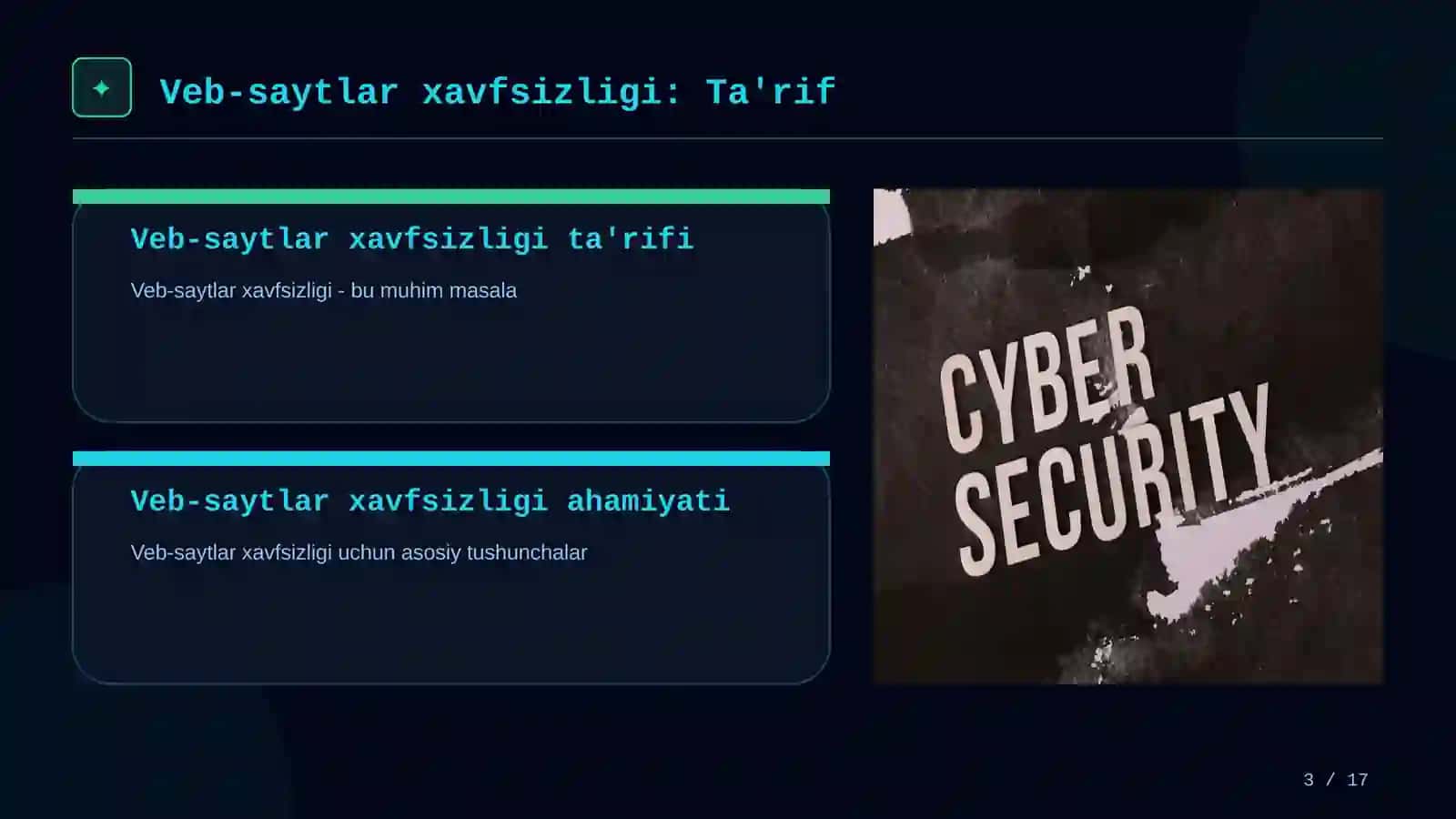 Veb-saytlar xavfsizligi: Kirish 3